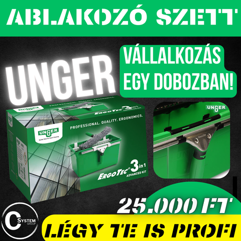 UNGER ErgoTec 3in1 Ablakmosó Szett – Vállalkozás egy dobozban!