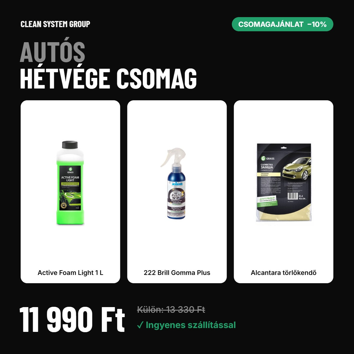 Autós hétvége csomag – a csomag tartalma