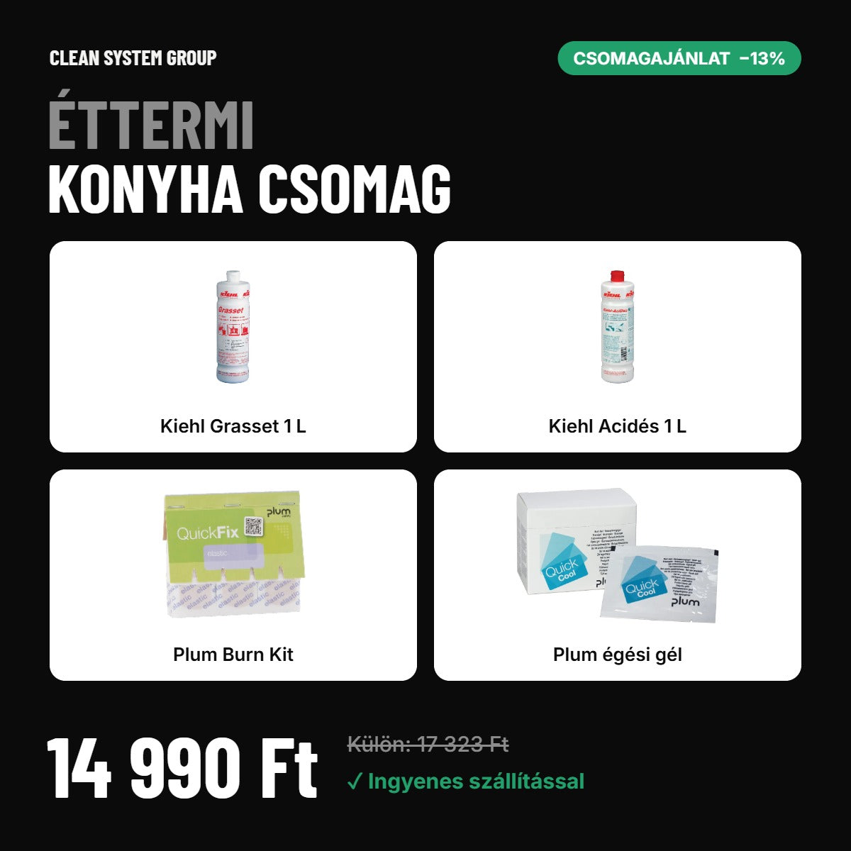 Éttermi konyha csomag – Kiehl + Plum – a csomag tartalma