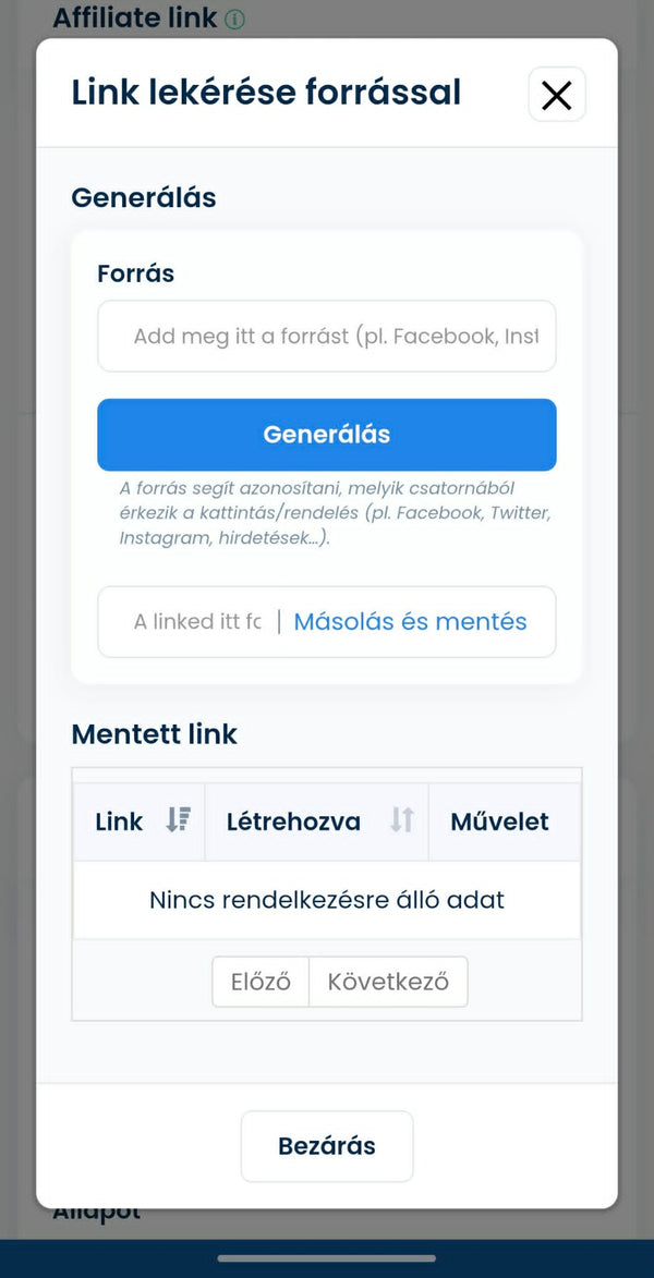 Partner felület screenshot 3